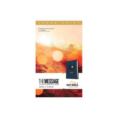 The Message Deluxe Gift Bible, Large Print (Leather-Look, Navy) - (Leather Bound)