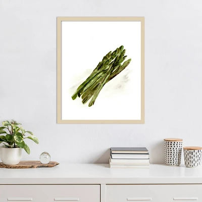 Amanti Art Veggie Sketch plain I-Asparagus by Marcy Chapman Wood Framed Wall Art Print