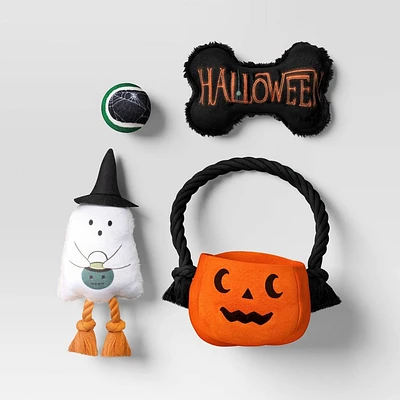 Halloween Trick or Treat Pail Bundle Plush Dog Toy Set - 4pc - Hyde & EEK! Boutique