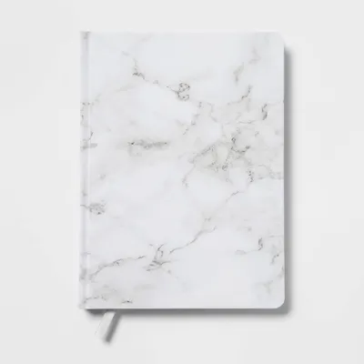 College Ruled Journal 7.75x5.5 Marble - Threshold: Hard Cover, Lined Paper, 120 Pages, Black & White