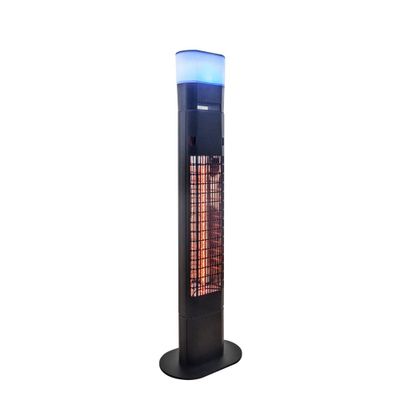 Freestanding Infrared Electric Outdoor Heater with Gold Tube & Speaker - Black - EnerG+: Weatherproof, Radiant Heat, Remote Control