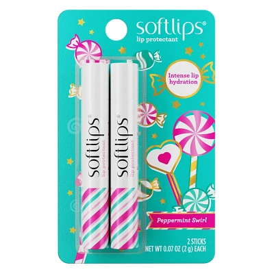 Softlips Lip Balm - Peppermint Swirl - 2ct