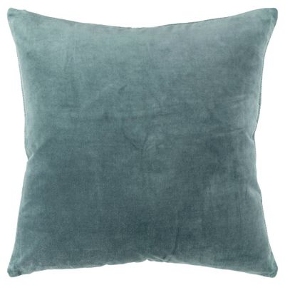 22x22 Oversize Square Throw Pillow Cover Teal - Rizzy Home: Cotton Velvet, Reversible, Modern Decor