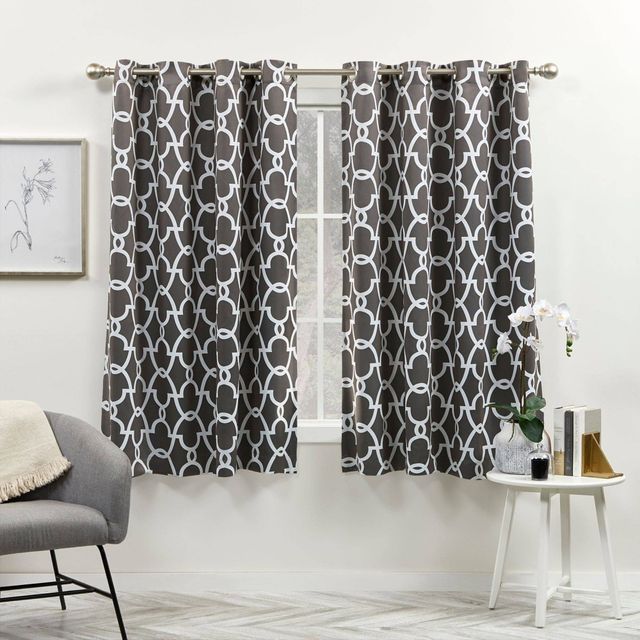 2pk 52x96 Room Darkening Gates Sateen Woven Curtain Panels Dark Gray - Exclusive Home: Thermal Insulated, 96 Inch