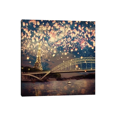 Love Wish: Lanterns Over Paris Canvas by Paula Belle Flores - iCanvas