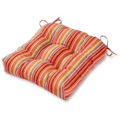 Kensington Garden 20x20 Striped Outdoor Chair Cushion : UV & Water-Resistant, Reversible Patio Seat Pad with Ties