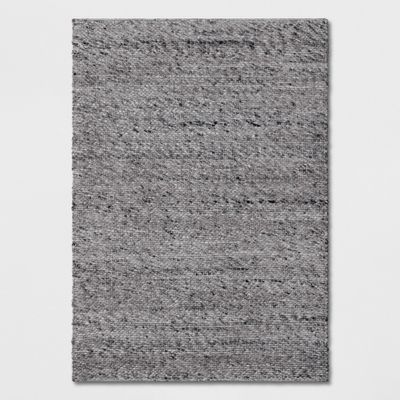 9x12 Chunky Knit Wool Woven Rug Charcoal - Threshold