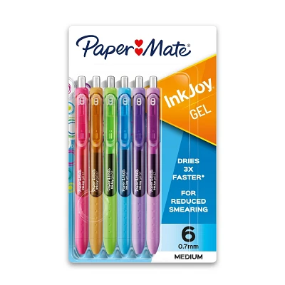 Sharpie S-Gel 8pk Gel Pens 0.7mm Medium Tip Black: School Supplies, Retractable, Contoured Rubber Grip, Pocket Clip