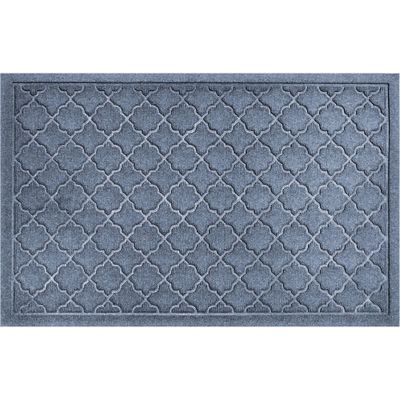 Bungalow Flooring 2x3 WaterHog Cordova Indoor/Outdoor Solid Doormat Stone Blue