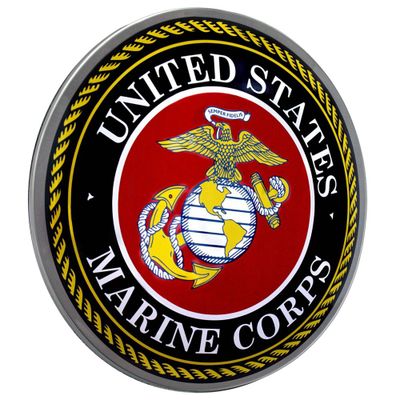 15 x 15 United States Marine Corps Emblem Dome Metal Sign - American Art Decor: USMC Collectible Decor