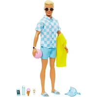 Barbie Ken Doll with Swim Trunks and Beach-Themed Accessories (Target Exclusive)