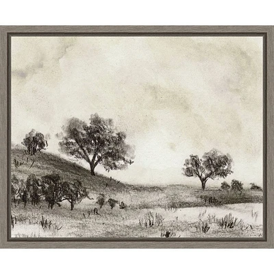 Amanti Art 20x16 Hazy Hills I by Melissa Wang Framed Wall Art Print: Rustic Canvas, Polystyrene Frame, Lithograph