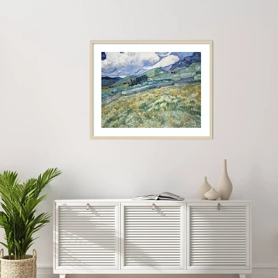 Amanti Art 41x33 Van Gogh Landscapes with Clouds II by Vincent van Gogh Wood Framed Wall Art Print