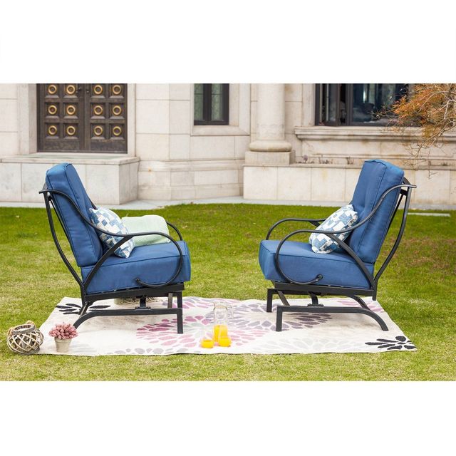 2pk Outdoor Rocking Chairs with Cushions - Lokatse: Festival