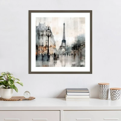 Amanti Art 25x25 Graphic City II Paris by Irena Orlov Wood Framed Wall Art Print: Modern Decor, Lithograph, Wire Mounted