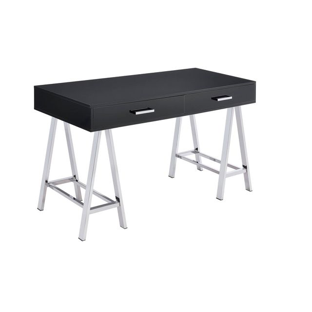 Coleen Built-In USB Port Writing Desk: Office Furniture with Storage, Chrome Accents - Acme Furniture