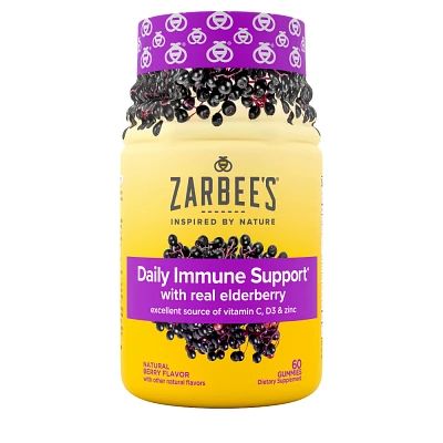 Zarbees Daily Immune Support Gummies with Real Elderberry - Natural Berry Flavor - 60ct