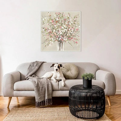 Amanti Art 30x30 Peach Blossom Bouquet by Asia Jensen Framed Canvas Wall Art Print