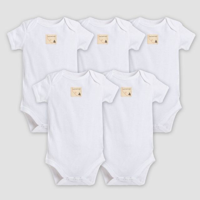 Burts Bees Baby Organic Cotton 5pk Short Sleeve Bodysuit