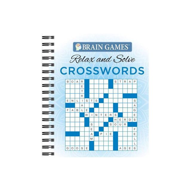 Brain Games - Relax and Solve: Crosswords (Blue) - by Publications International Ltd & Brain Games (Spiral Bound)