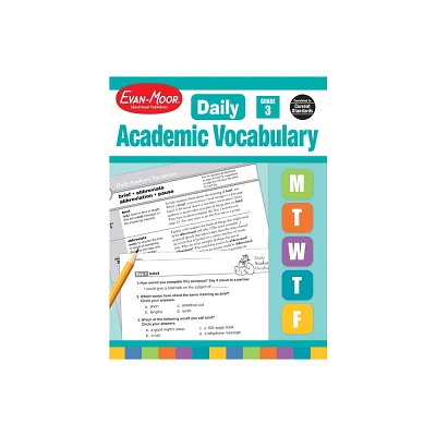 Daily Academic Vocabulary, Grade 3 Teacher Edition - by Evan-Moor Educational Publishers (Paperback)