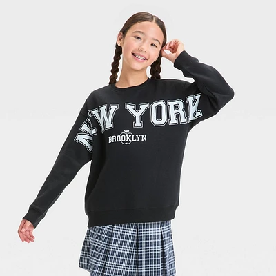 Girl Fleece Crew New York Shirt