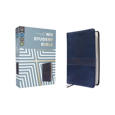 Niv, Student Bible, Personal Size, Leathersoft, Navy, Comfort Print - by Zondervan (Leather Bound)