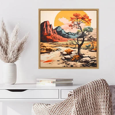 Amanti Art 22x22 The Desert Path V by Walker Noble Framed Canvas Wall Art Print