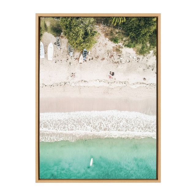 23 x 33 Sylvie Tropical Beach From Above by Amy Peterson - DesignOvation: Aerial Ocean View Wall Art