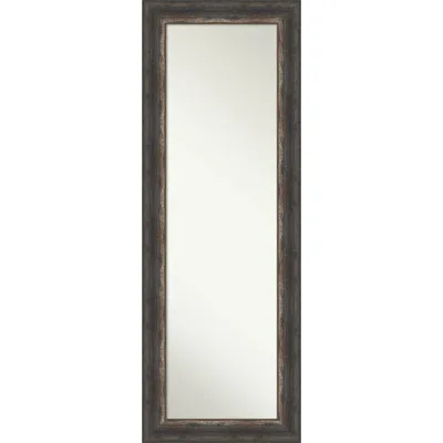 19 x 53 Non-Beveled Bark Rustic Char Full Length Mirror - Amanti Art: Over-the-Door, Polystyrene Frame