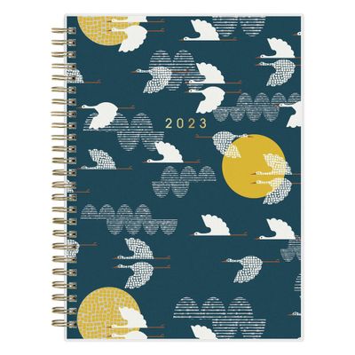 2023 Planner with Notes Pages Weekly/Monthly 5.875x8.625 Frosted Crane - Artisans & Makers for Blue Sky
