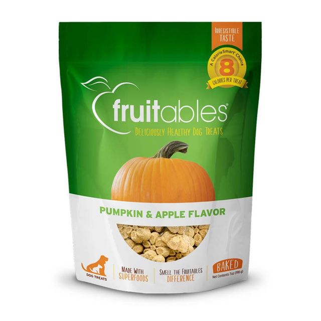 Fruitables Baked Pumpkin & Apple Flavor Healthy Low Calorie Dog Treats - 7oz