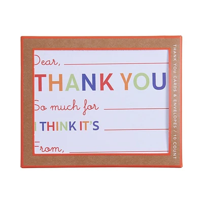 10ct Thank You Fill in Primary Cards