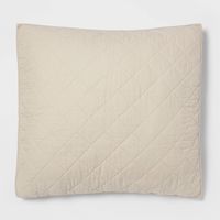 Euro Diamond Stitch Cotton Linen Quilt Sham Khaki - Threshold: OEKO-TEX Certified, Woven Texture, Machine Washable