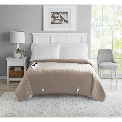 North Star Home Queen Microplush Heated Electric Blanket Taupe