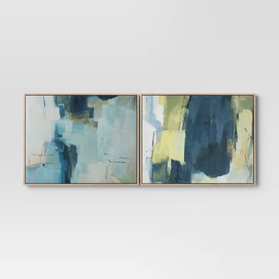 2pk 16 x 20 Abstract Pair Framed Wall Canvases - Threshold