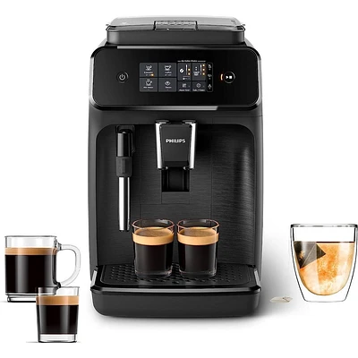 Philips 1200 Fully Automatic Espresso Machine with Milk Frother Black