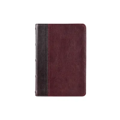 KJV Compact Bible Two-Tone Brown/Brandy Full Grain Leather - (Leather Bound)