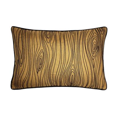 14x21 Oversized Embroidered Wood Grain Lumbar Throw Pillow Cover - Edie@Home