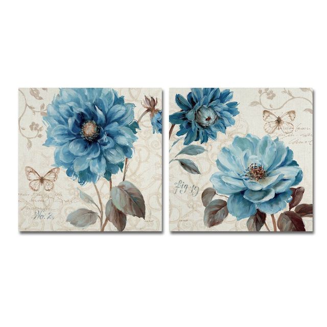 18 x 36 Lisa Audit A Blue Note 2 Panel Decorative Wall Art set - Trademark Fine Art