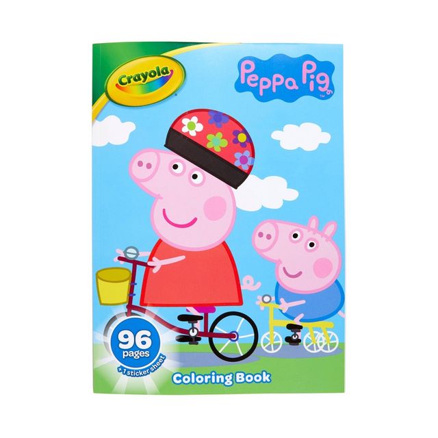 Crayola 96pg Peppa Pig Coloring Book with Sticker Sheet: Creative Kids Activity, Peppa Coloring Pages, Ages 3+