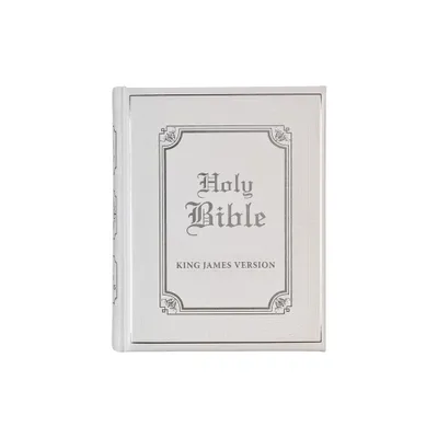 KJV Holy Bible, Classically Illustrated Heirloom Family Bible, Faux Leather Hardcover - Ribbon Markers, King James Version, White/Silver