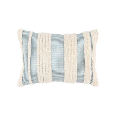 14x26 Oversize Modern Farmhouse Craft Lumbar Throw Pillow Teal Blue - Rizzy Home