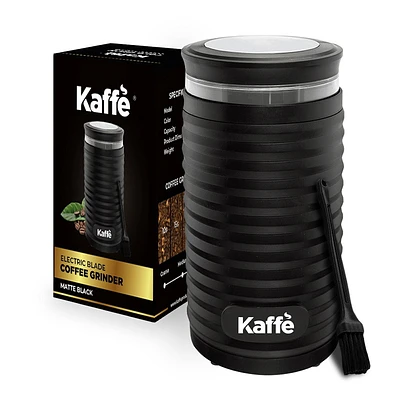 Electric Coffee Blade Grinder - Black (Cleaning Brush Included) NEW ROUND MODEL!: Kaffe, Medium to Extra Fine Grind, 3 Cup Capacity