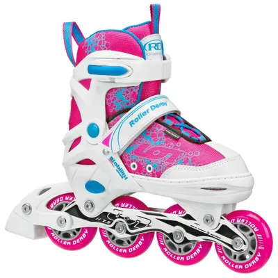 Roller Derby ION 7.2 Girls Adjustable Inline kate - Pink/White/Blue