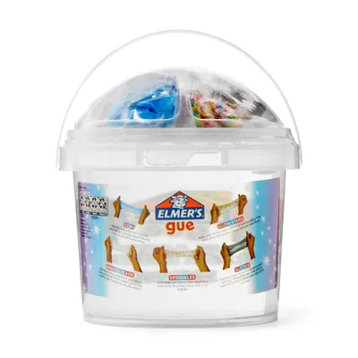 Elmers Gue 3lb Glassy Clear Deluxe Premade Slime Kit with Mix-Ins: Sensory Development, Storage Container, Ages 3+