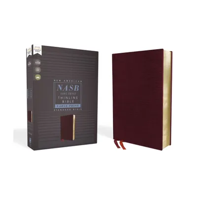 Nasb, Thinline Bible, Large Print, Bonded Leather, Burgundy, Red Letter Edition, 1995 Text, Comfort Print - by Zondervan (Leather Bound)