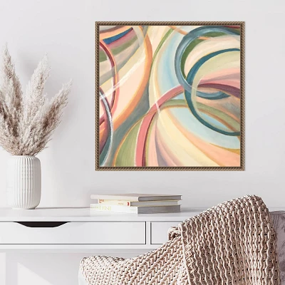 Amanti Art 22x22 Overlapping Rings III by Lee C Framed Canvas Wall Art Print