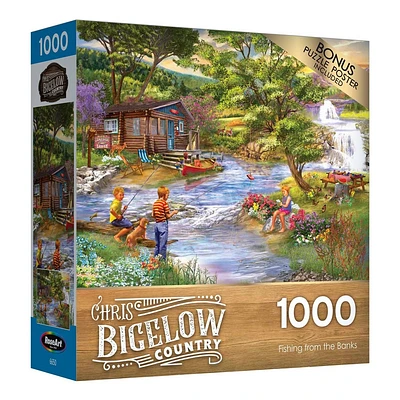 Cra-Z-Art Chris Bigelow 1000 pc Jigsaw Puzzle Fishing From the Banks