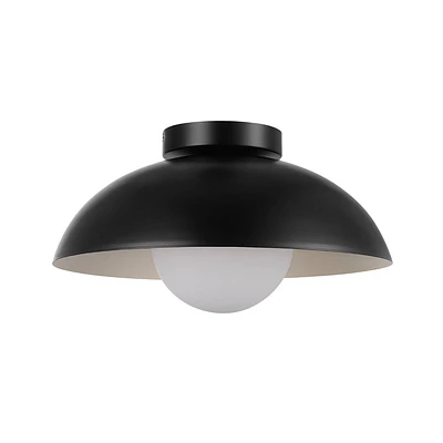 Globe Electric 1-Light Matte Black Flush Mount Ceiling Light: ETL Listed, Wall & Ceiling Compatible, Includes Mounting Hardware